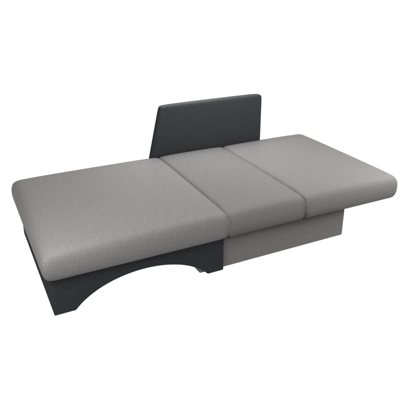 Kinyitható fotel, szürke/sötétszürke, KUBOŠ NEW UNI