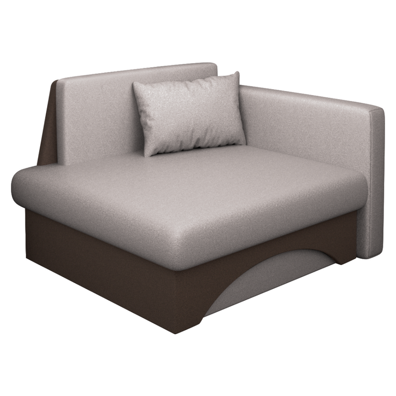 Kinyitható fotel, bézses szürke Taupe/barna, KUBOŠ NEW UNI