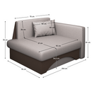 Kinyitható fotel, bézses szürke Taupe/barna, KUBOŠ NEW UNI