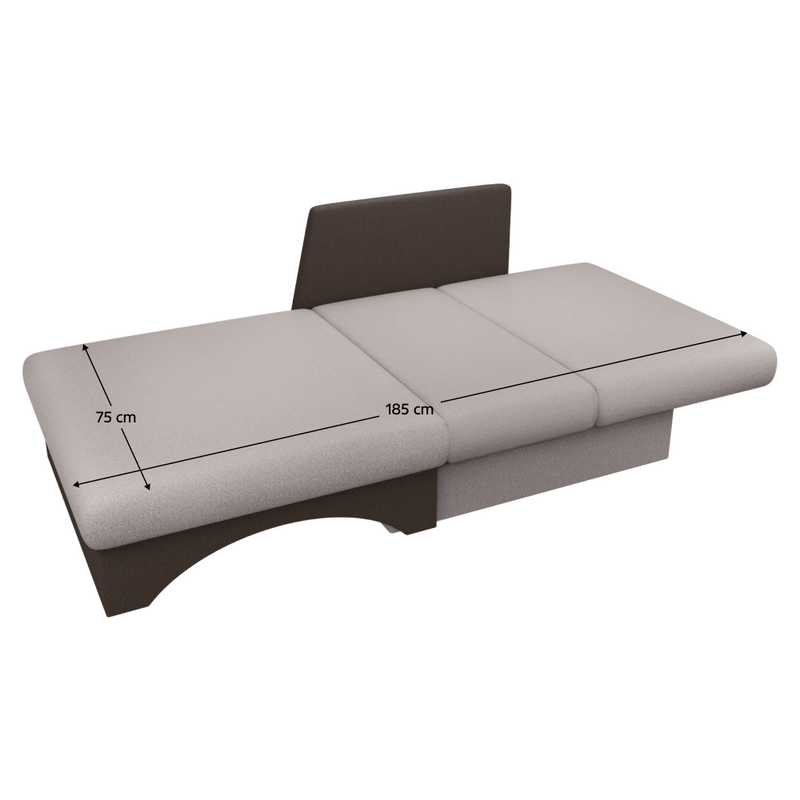 Kinyitható fotel, bézses szürke Taupe/barna, KUBOŠ NEW UNI