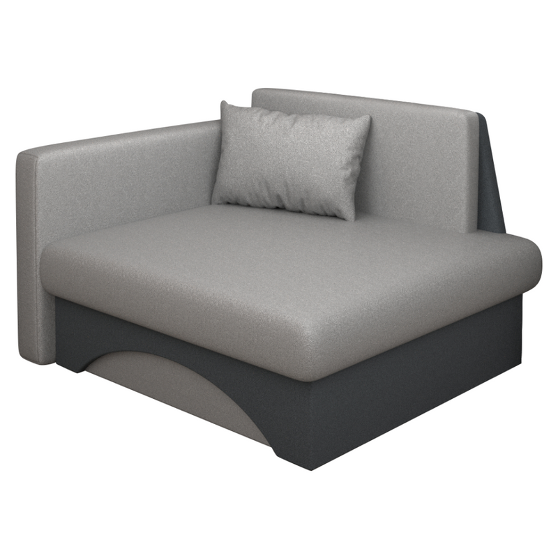 Kinyitható fotel, szürke/sötétszürke, KUBOŠ NEW UNI