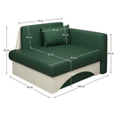 Kinyitható fotel, zöld/bézs, KUBOŠ NEW UNI