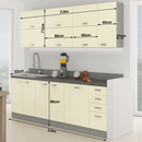 Konyhabútor, bézs extra magas fényű/szürke, PRADO