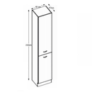 Magas kétajtós szekrény, szürke magasfényű/szürke, PRADO 40 DK-210