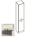 Magas kétajtós szekrény, szürke magasfényű/szürke, PRADO 40 DK-210