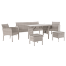 Kerti rattan szett, világosszürke, LALEN