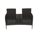 Kerti pad kisasztallal és párnákkal, barna/krém, LALIT