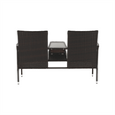 Kerti pad kisasztallal és párnákkal, barna/krém, LALIT