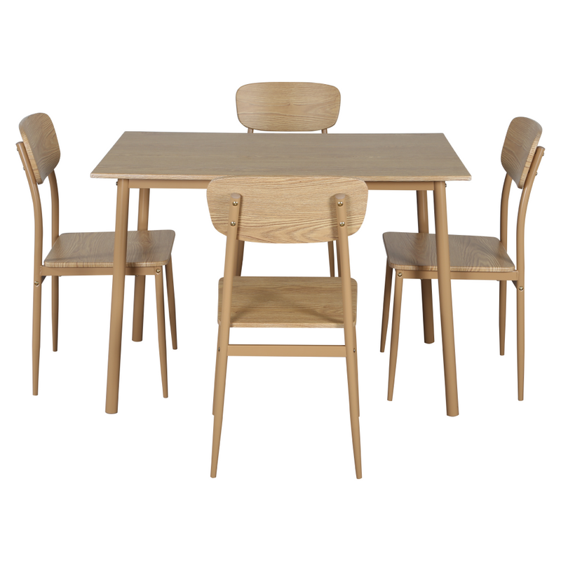 Étkezőgarnitúra 1+4, természetes tölgy, LAMIR