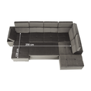 Ülőgarnitúra, szürkésbarna taupe, balos, LAMORA U