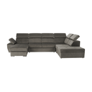 Ülőgarnitúra, szürkésbarna taupe, balos, LAMORA U