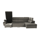 Ülőgarnitúra, szürkésbarna taupe, balos, LAMORA U