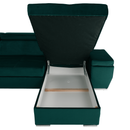 Ülőgarnitúra, smaragd, jobbos, LAMORA U