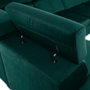 Ülőgarnitúra, smaragd, jobbos, LAMORA U