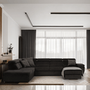 Ülőgarnitúra, szürkésbarna taupe, jobbos, LAMORA U