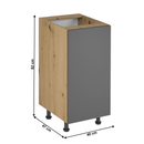 Alsó szekrény, artisan tölgy/szürke matt, univerzális, LANGEN D40