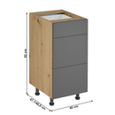 Alsó szekrény, artisan tölgy/szürke matt, LANGEN D40S3 P