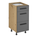 Alsó szekrény, artisan tölgy/szürke matt, fogantyúkkal, LANGEN D40S3 U