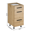 Alsó szekrény, artisan tölgy, fogantyúkkal, LANGEN D40S3 U