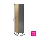 Élelmiszer szekrény polcokkal, artisan tölgy/ szürke matt, univerzális, LANGEN D40SP