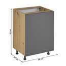 Alsó szekrény, artisan tölgy/szürke matt, univerzális, LANGEN D60