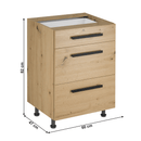 Alsó szekrény, artisan tölgy, fogantyúkkal,  LANGEN D60S3 U