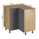 Sarok alsó szekrény, artisan tölgy/szürke matt, LANGEN D90N