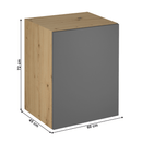 Felső szekrény, artisan tölgy/szürke matt, univerzális, LANGEN G60G