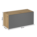 Felső szekrény, artisan tölgy/szürke matt,  LANGEN G80K