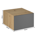 Felső szekrény, artisan tölgy/szürke matt, LANGEN N60