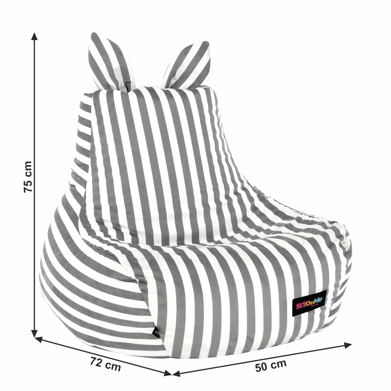 Babzsák, fehér/szürke, LAPIN
