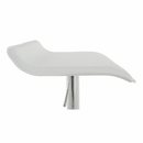 Bárszék, műbőr fehér/króm, LARIA NEW