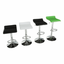 Bárszék, műbőr fehér/króm, LARIA NEW