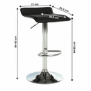 Bárszék, fekete textilbőr/króm, LARIA NEW