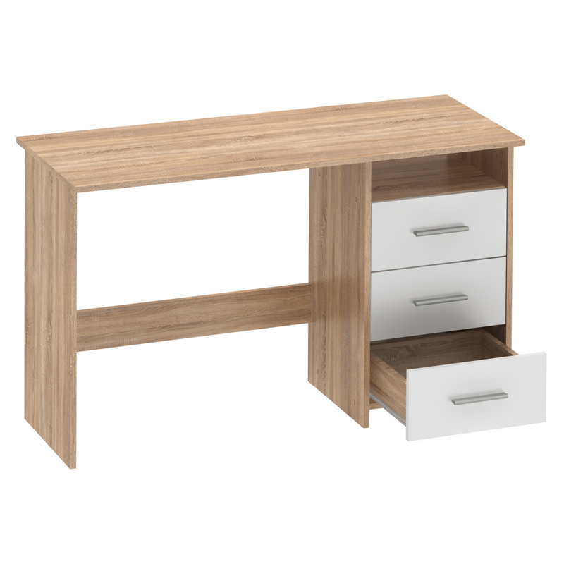 Számítógépasztal, sonoma tölgyfa/fehér, LARISTOTE NEW