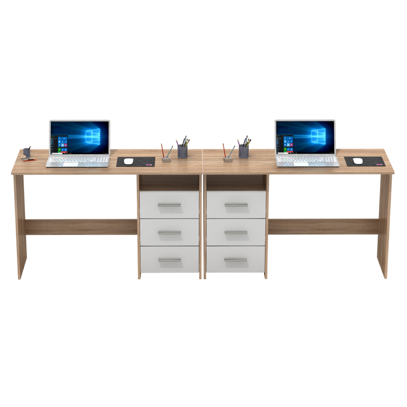 Számítógépasztal, sonoma tölgyfa/fehér, LARISTOTE NEW