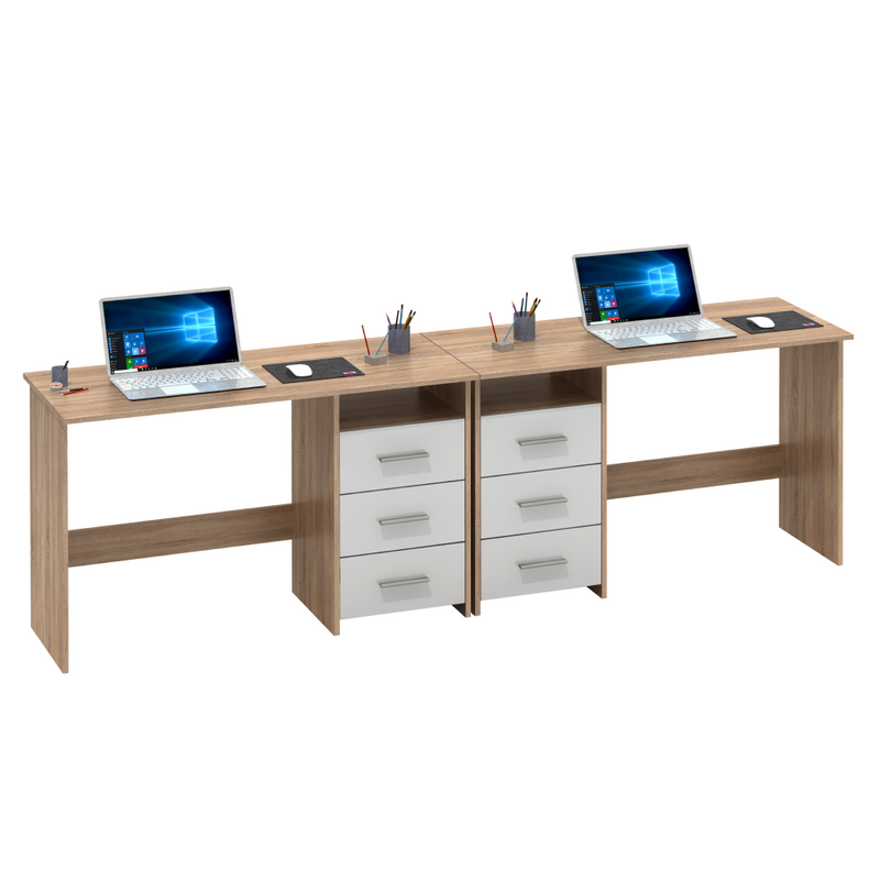 Számítógépasztal, sonoma tölgyfa/fehér, LARISTOTE NEW