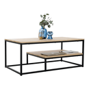 Dohányzóasztal, világos tölgy/fekete, LARON