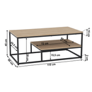 Dohányzóasztal, világos tölgy/fekete, LARON