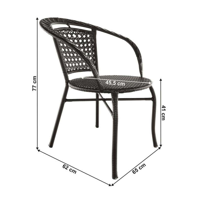 Kerti rattan szett 1+2, barna, LASAN