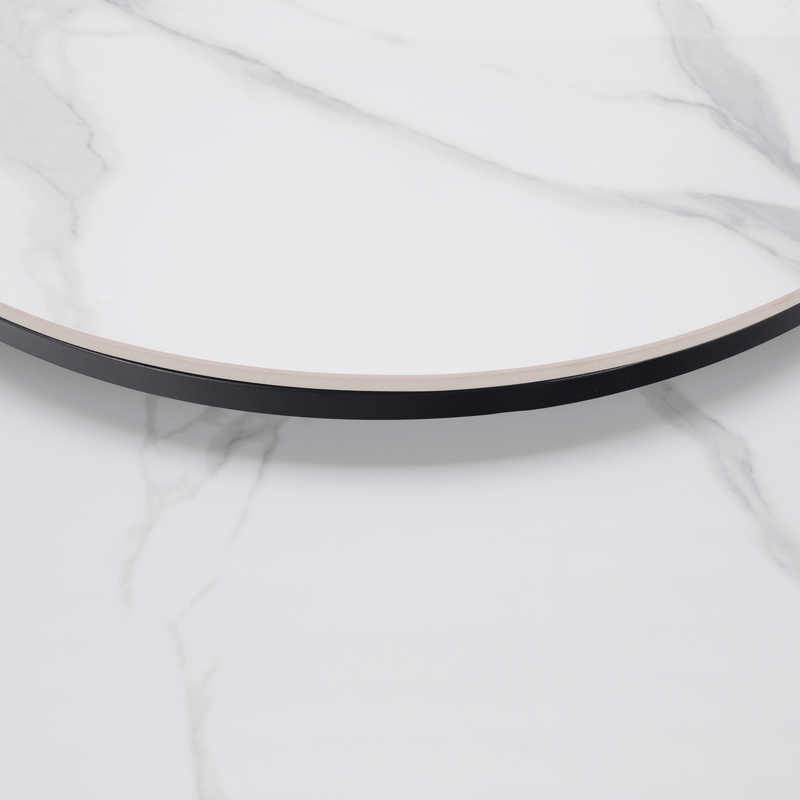 Dohányzóasztalok, 2 db-os szett, fehér márvány/fekete acél, LASTRO