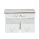 Lóca párnával, 2 fiók, fehér/világosbarna, SEAT BENCH 1 NEW