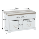 Lóca párnával, 2 fiók, fehér/világosbarna, SEAT BENCH 1 NEW