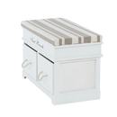 Lóca párnával, 2 fiók, fehér/világosbarna, SEAT BENCH 1 NEW