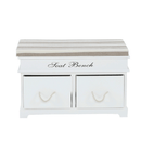 Lóca párnával, 2 fiók, fehér/világosbarna, SEAT BENCH 1 NEW