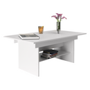 Kihúzható étkező-/dohányzóasztal, fehér, 120/160x70 cm, LAVKO NEW