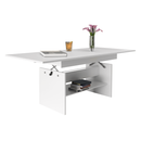 Kihúzható étkező-/dohányzóasztal, fehér, 120/160x70 cm, LAVKO NEW