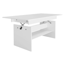 Kihúzható étkező-/dohányzóasztal, fehér, 120/160x70 cm, LAVKO NEW
