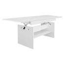 Kihúzható étkező-/dohányzóasztal, fehér, 120/160x70 cm, LAVKO NEW