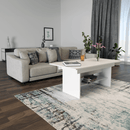 Kihúzható étkező-/dohányzóasztal, fehér, 120/160x70 cm, LAVKO NEW